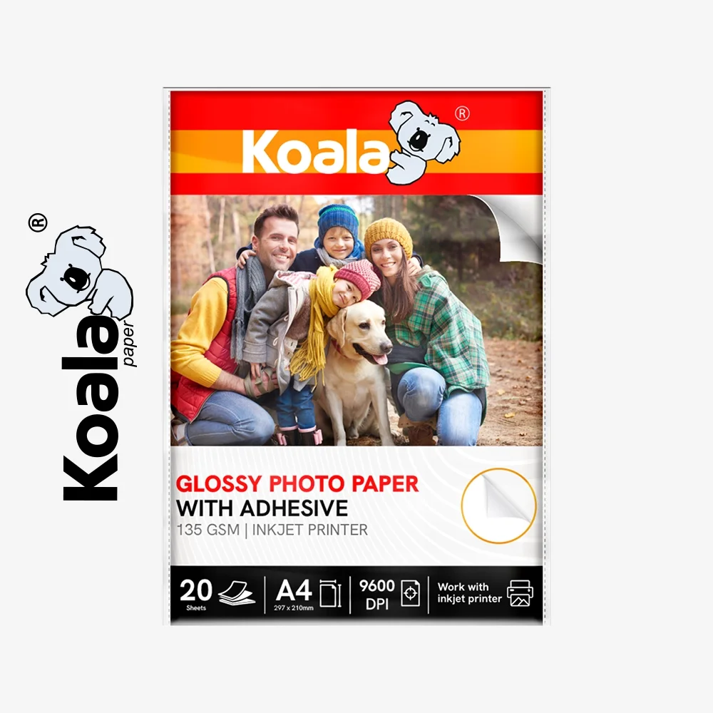 Papel Fotográfico Adhesivo A4 -135gr KOALA x 20 unidades